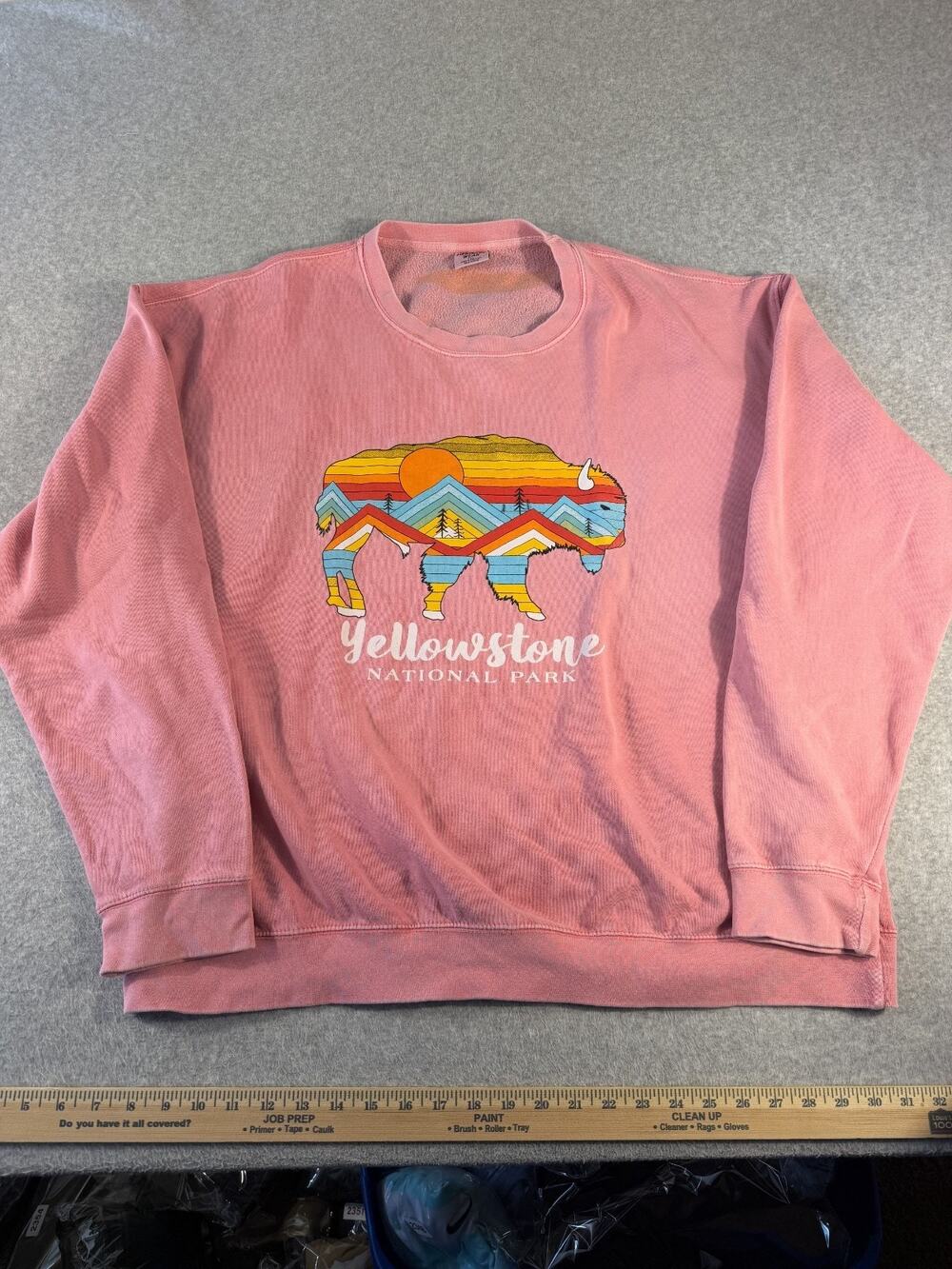 Yellowstone Park Buffalo Sweater, Women's Size XXL